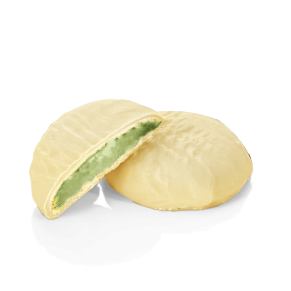 Medaglione proteico white con crema di pistacchio