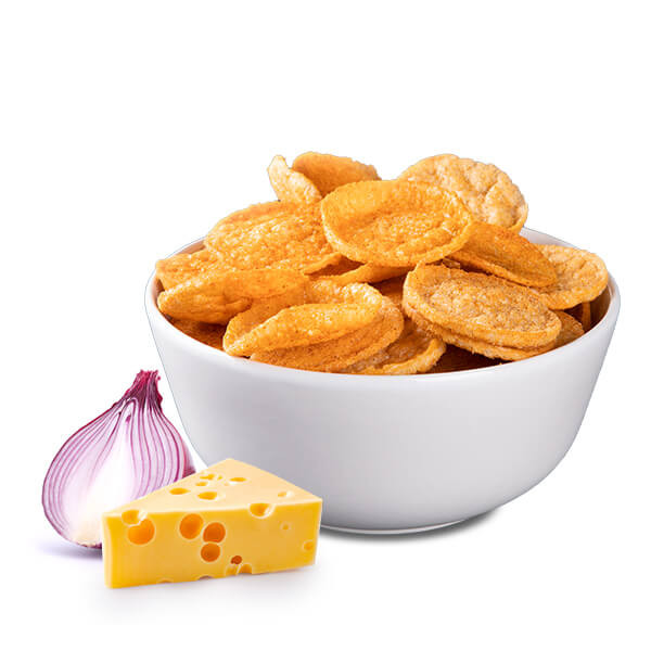 Patatine proteiche alla cipolla e formaggio