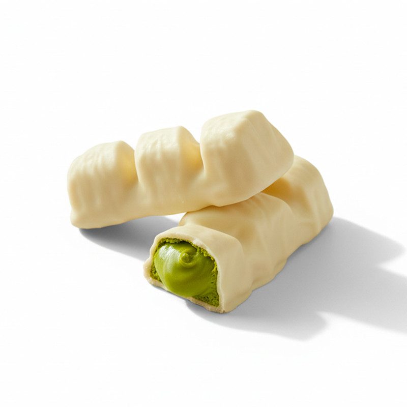 Tris al cioccolato white con crema al pistacchio