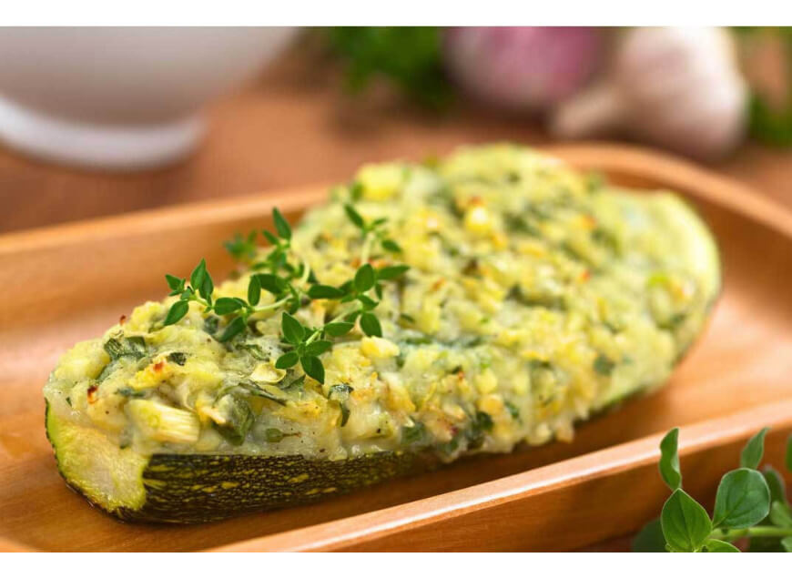 Zucchine al forno ripiene di riso – light e gourmet
