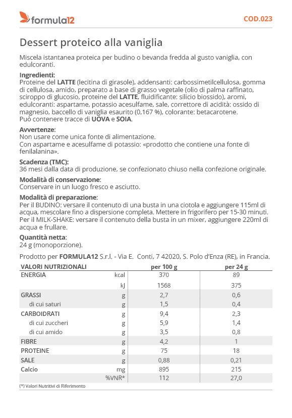 023 Dessert proteico alla vaniglia
