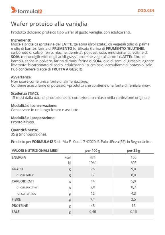 034 Wafer proteico alla vaniglia