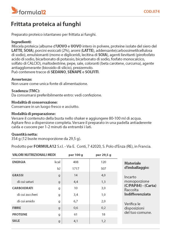 074 Frittata proteica ai funghi