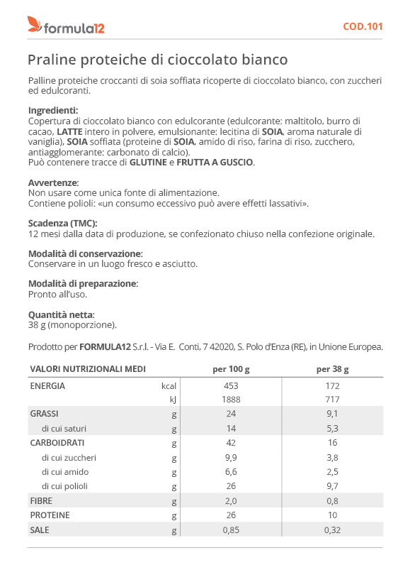 101 Praline cioccolato bianco