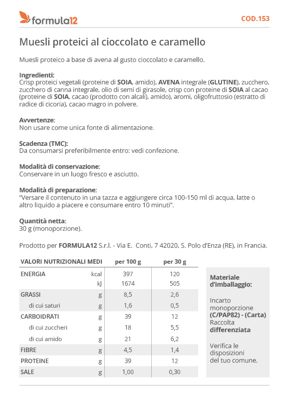 153_Muesli proteico al cioccolato e caramello