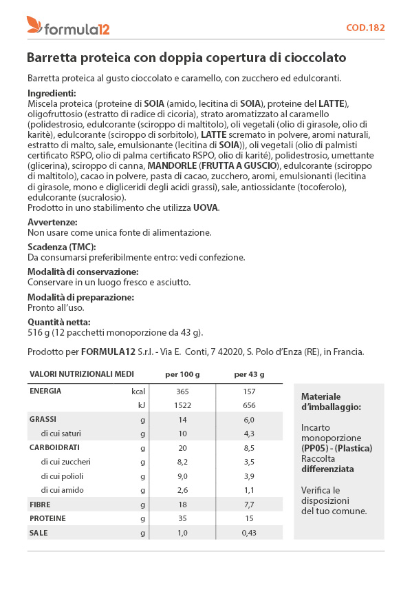 182_Barretta proteica con doppia copertura di cioccolato