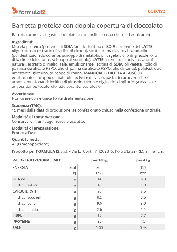 182_Barretta proteica con doppia copertura di cioccolato