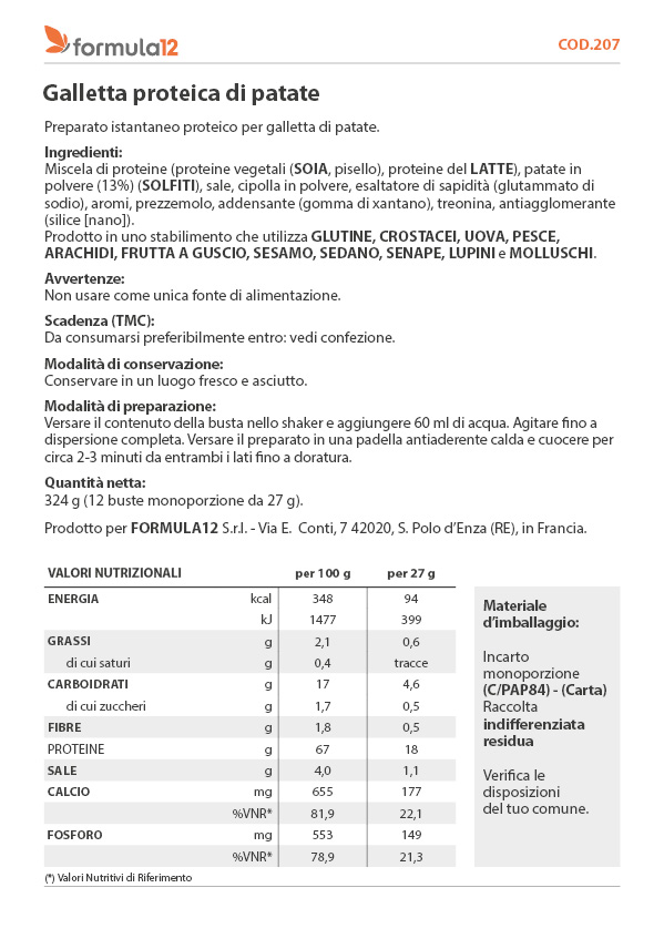 207 Galletta proteica di patate