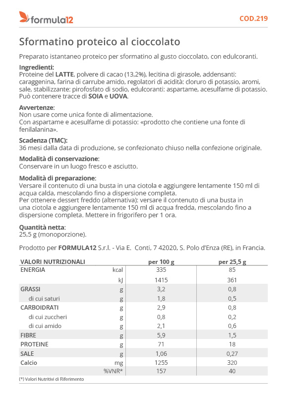 219 sformatino proteico al cioccolato