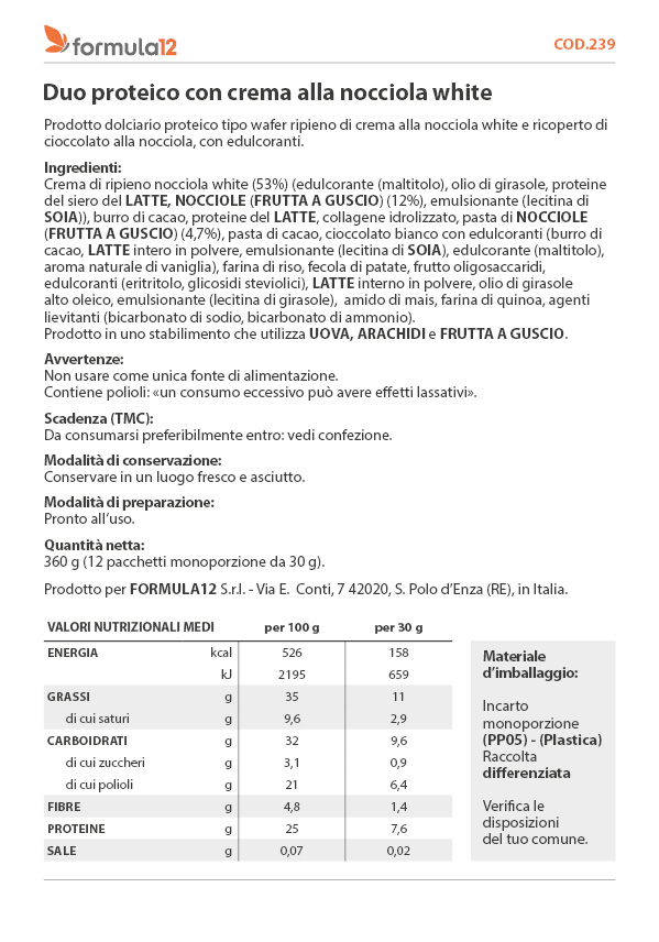 239 Duo Proteico con Crema alla Nocciola White