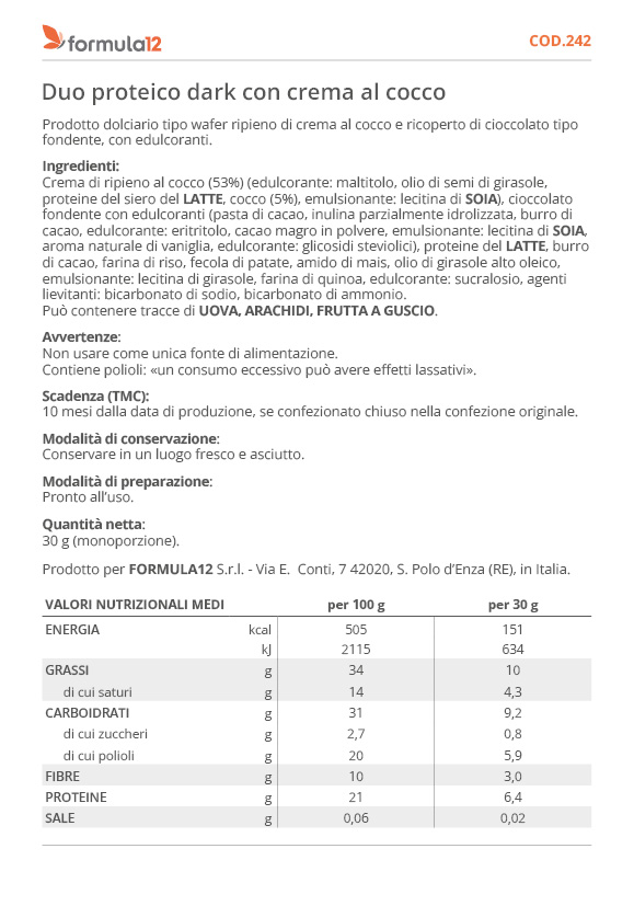 242 Duo proteico dark con crema al ccco