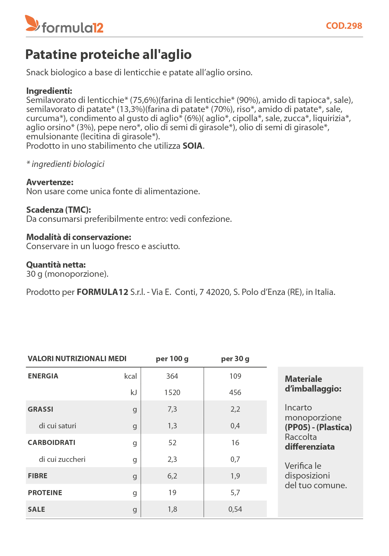 298_Patatine proteiche all'aglio