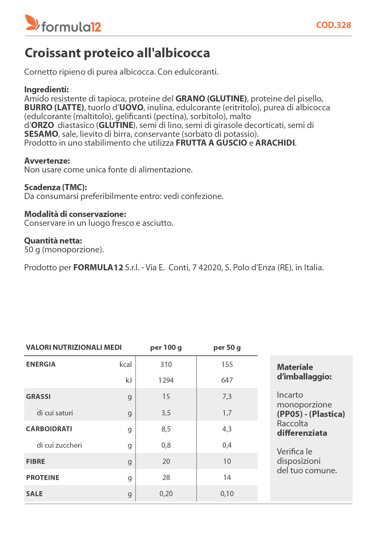 Scheda_cod_3288_ Croissant_proteico_albicocca