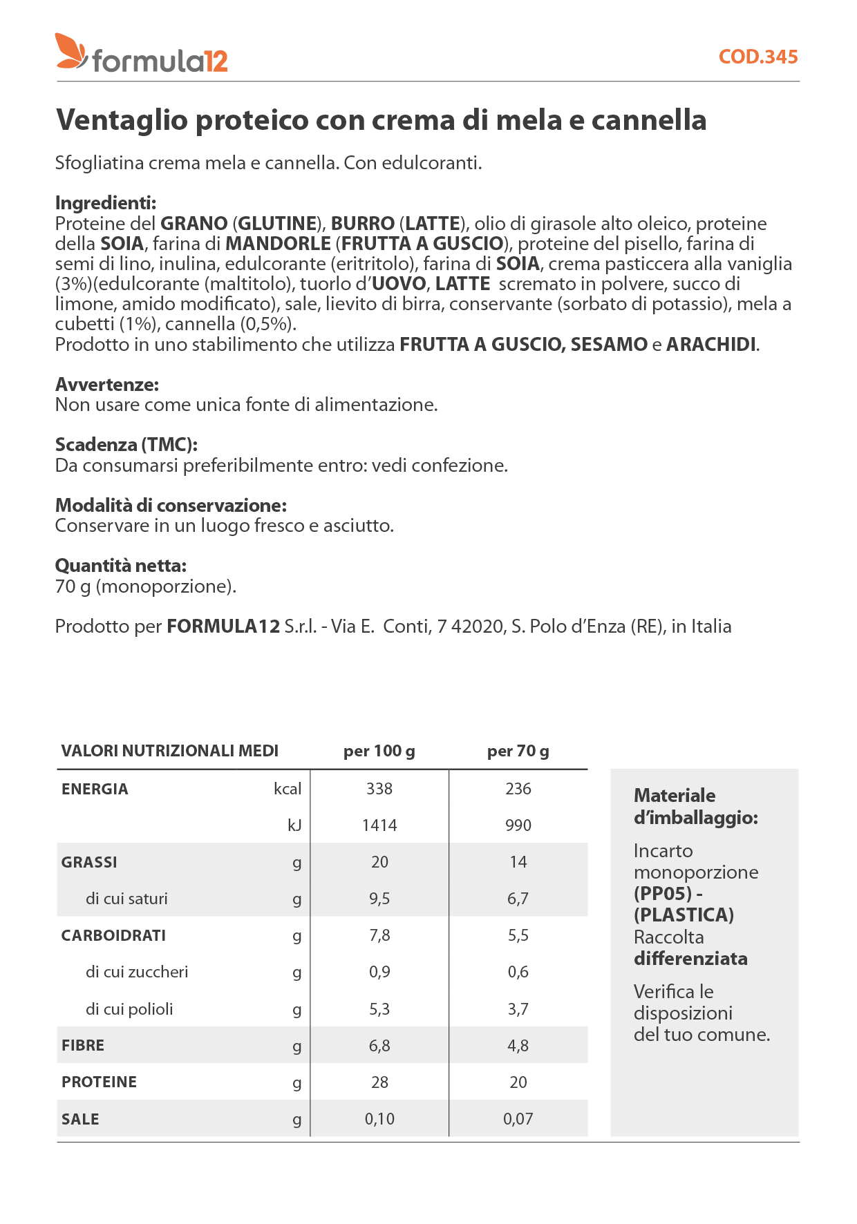 345_ Ventaglio proteico con crema di mela e cannella