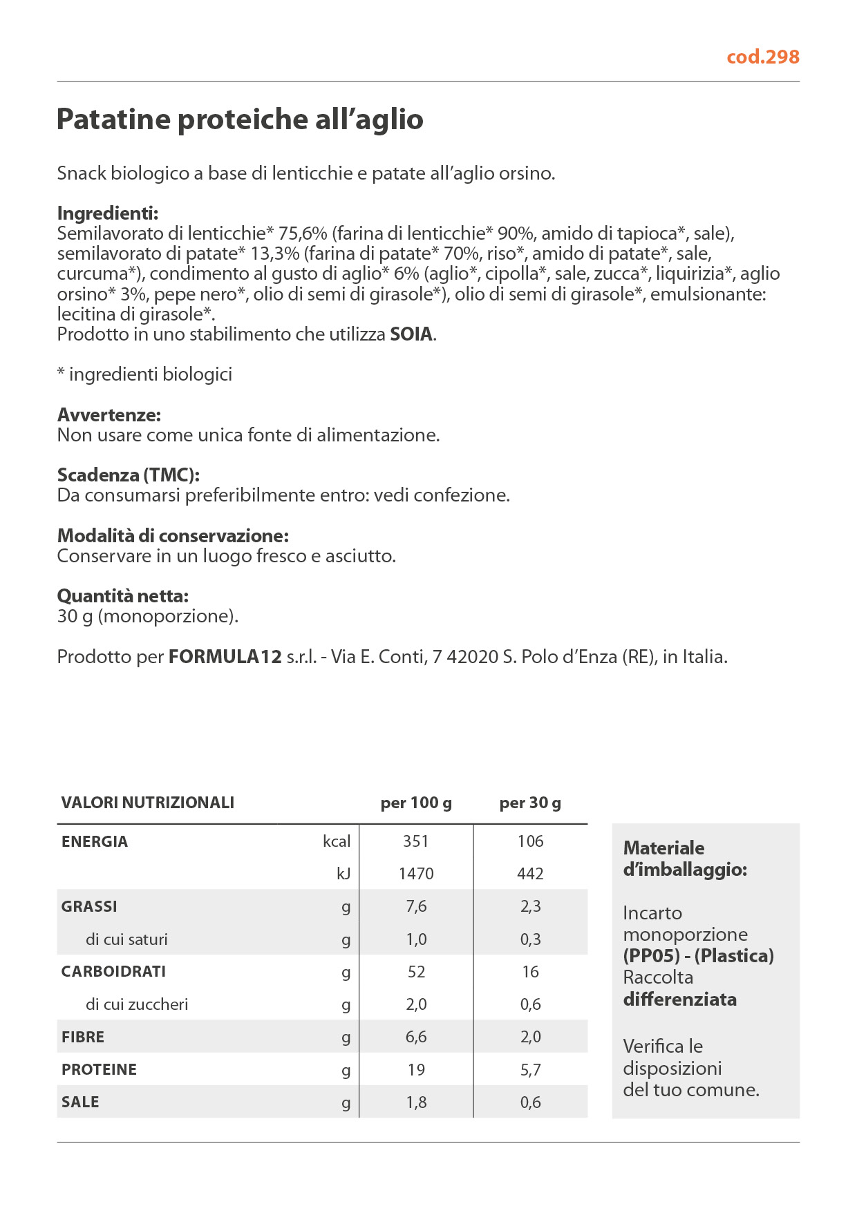 298_Patatine proteiche all'aglio