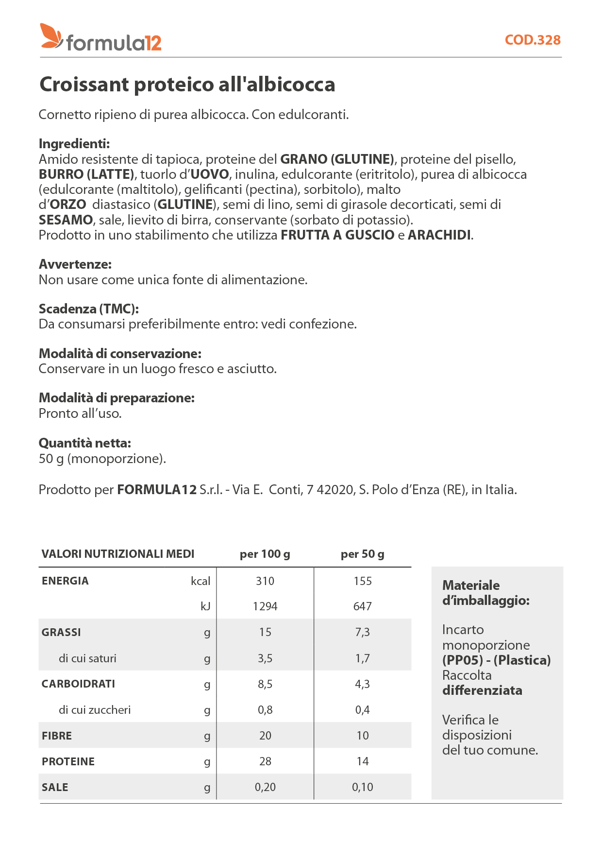 Scheda_cod_3288_ Croissant_proteico_albicocca